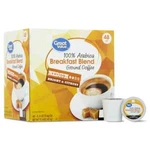 Great Value 100% Arabica Breakfast Blend Medium Roast Ground Coffee Pods, 48 Ct. Fixed Price $16.10.