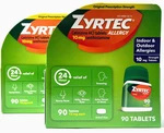 Zyrtec 90 Tablets *original Strength* 24 Hr Indoor/outdoor Allergy Exp 2028+. Fixed Price $42.99.