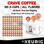 Crave Coffee K-cups 100 Capsules Hot Drink Single Flavors Variety Pack Keurig. Fixed Price $59.80.