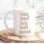 Sun Surf Sea Salt Sand Coastal Coffee Mug Beach Themed Ceramic Cup Summer Vibe. Fixed Price $12.99.