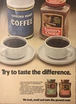Print Ad 1974 Tasters Choice Coffee Ground Roast Vtg Try To Difference. Fixed Price $11.77.