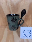 Fripp Island Sc My Cafe Coffee Tea Mug Cup With Sugar Spoon 10 Oz Daisy Pattern. Fixed Price $14.76.