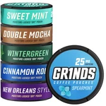 Grinds Coffee Pouches 6CAN Sampler Pack Wintergreen, Spearmint, Cinnamon .... Fixed Price $65.42.