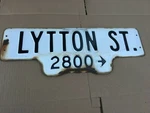 Vintage San Diego Porcelain Street Sign 2800 Lytton Near Chatsworth. Fixed Price $85.00.
