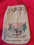Farmers Choice Burlap 7"X10" Kona Coffee Drawstring Bag New Hawaii. Fixed Price $9.95.