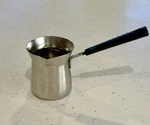Kurukahveci Mehmet Efendi Turkish Coffee Pot Stainless Steel Silver Black Handle. Fixed Price $15.50.