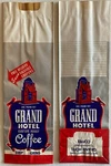 Vintage 1950S Lot Six (6) Grand Hotel Custom Roast Coffee Bags - "nos". Fixed Price $14.00.