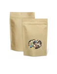 Stand Up Pouches 50 Pack Kraft Paper Zip Lock Bags With Window For Tea Coffee. Fixed Price $18.00.