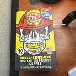 Fire Department Coffee - Skull Crushing Instant Espresso. Fixed Price $8.00.