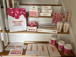Assorted Dunkin' Donuts Packaging For Crafting Play. Used, But Clean. Fixed Price $25.00.