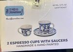 The Coffee Routine! 2 Espresso Cups With Saucers Light Roast. Fixed Price $45.00.