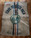 Vtg Coffee Bean Sack Cafe De Costa Rica Fcc Burlap Jute New Orleans Bag 38X27. Fixed Price $24.00.