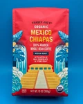 Trader Joe's Organic Mexico Chiapas Coffee 100% Arabica Whole Bean Medium 13 Oz. Fixed Price $14.99.