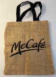 Mcdonalds Mccafe Coffee Burlap Tote Bag 14X15. Fixed Price $19.99.