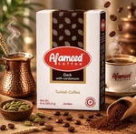 Al Ameed Turkish Coffee Dark Roast W/ Cardamom 8 Oz - Pack 2. Fixed Price $28.99.