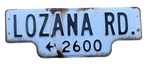 Vintage San Diego Porcelain Street Sign Lozana Rd. Kensington / 2600 Left Arrow. Fixed Price $85.00.