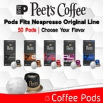 Peets Coffee 50 Pods For Nespresso Nerissimo, Ristretto, Scura, Ricchezza, Decaf. Fixed Price $57.95.