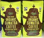 2 Packs Trader Joe's Organic Fair Sumatra Whole Bean Coffee 13OZ Each. Fixed Price $38.90.
