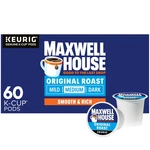Maxwell House Original Roast Medium K-cup Coffee 60 Pods Free Shipping. Fixed Price $23.90.