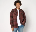 Peace Love World Plaid Button Front Long Sleeve Shacket French Roast Xl New. Fixed Price $28.98.