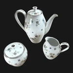Rare Mid-century Modern Mcm Noritake Corinth 5554 Set Teapot, Creamer, Sugar. Fixed Price $8888.88.