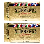 2 Pack - Cafe Supremo 100% Espresso Coffee, Dark Roast Latin Flavor 8.8OZ. Fixed Price $14.99.