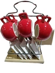 19 Pc Espresso Coffee 6 Cup Saucer Spoons & Rack 3.3OZ Cuban Cafecito. Fixed Price $34.99.