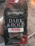 Community Dark & Bold Intense Blend Ground Coffee, 12 Oz.. Fixed Price $13.99.