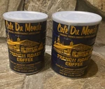 2-CAFE Du Monde French Market Dark Roasted Ground Coffee 13 Ounce- Metal Blue. Fixed Price $19.00.