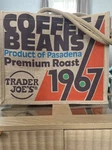 Trader Joe's 17" Coffee Beans 1967 Burlap Tote Bag Pasadena Premium Roast Nwt. Fixed Price $910.00.