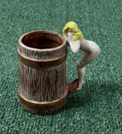 Vtg 1987 Risque Novelty Hand Made Naked Lady Nude Ceramic Coffee Mug Cup. Fixed Price $39.99.