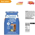 Quest Vanilla Latte Iced Coffee - 4 Pack, Oz Bottles, 1G Sugar, 10G Protein. Fixed Price $28.99.
