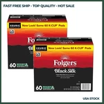 2P Folgers Black Silk, Dark Roast Coffee, Keurig K-cup Pods, 60 Count Box. Fixed Price $60.58.