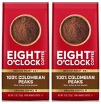 Eight O'clock 100% Colombian Peaks Medium Roast Ground Coffee, 11 Oz (2 Bags). Fixed Price $32.90.