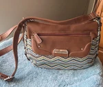 Stone Mountain Shoulder Bag Woven Chevron Design/faux Leather Adjustable Strap. Fixed Price $15.99.