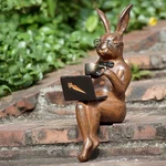 Spi Home Cast Aluminum Coffee Break Rabbit Garden Ledge Sitter. Fixed Price $176.00.
