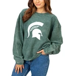 Chicka-d Ncaa Michigan State Spartans Womens Corded Crew Pullover Green Medium. Fixed Price $80.45.