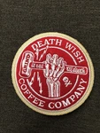 Death Wish Coffee Company Grind It Out Til Patch Sledge Hammer Skeleton Arm. Fixed Price $14.95.