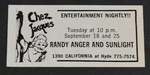 1979 Print Ad San Francisco Chez Jacques Randy Anger Sunlight 1390 California. Fixed Price $15.98.