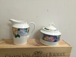 Sugar And Creamer Set Christopher Stuart French Brocade Optima. Fixed Price $35.20.