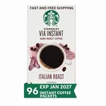 Starbucks Via Instant Italian Dark Roast Coffee 96 Packets Bulk New Exp Jan 2027. Fixed Price $74.99.