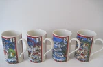 Four Dunoon Twelve Days Christmas Coffee Mugs 10OZ Fine Bone China England. Fixed Price $53.20.