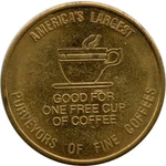 Chicago, Illinois Gloria Jean's Gourmet Coffees Good For One Cup Trade Token. Fixed Price $10.00.