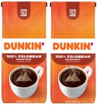 Dunkin' Donuts 100% Colombian Medium Roast Ground Coffee, 11 Oz (2 Bags). Fixed Price $29.90.