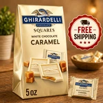 Ghirardelli White Chocolate Candy Squares With Caramel Filling, 5 Oz Bag. Fixed Price $16.99.