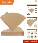 200 Count Unbleached Cone Coffee Filters For Pour Over & Drip Makers, Size 04. Fixed Price $9.99.
