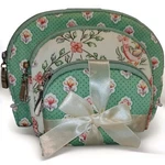 Cosmetic Travel Bags 3 Piece Fabric Flowers Bird Vacation Allegro Pacific New. Fixed Price $22.99.