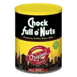 Chock Full O'nuts Heavenly Coffee Original Med Roast Ground 48 Oz Canister. Fixed Price $31.81.