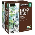 Kirkland Signature Coffee Organic French Roast K-cup Pod, 120 Count. Fixed Price $75.16.