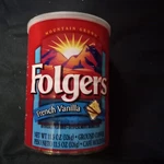Can Ground Coffee - Folgers French Vanilla. Fixed Price $18.00.